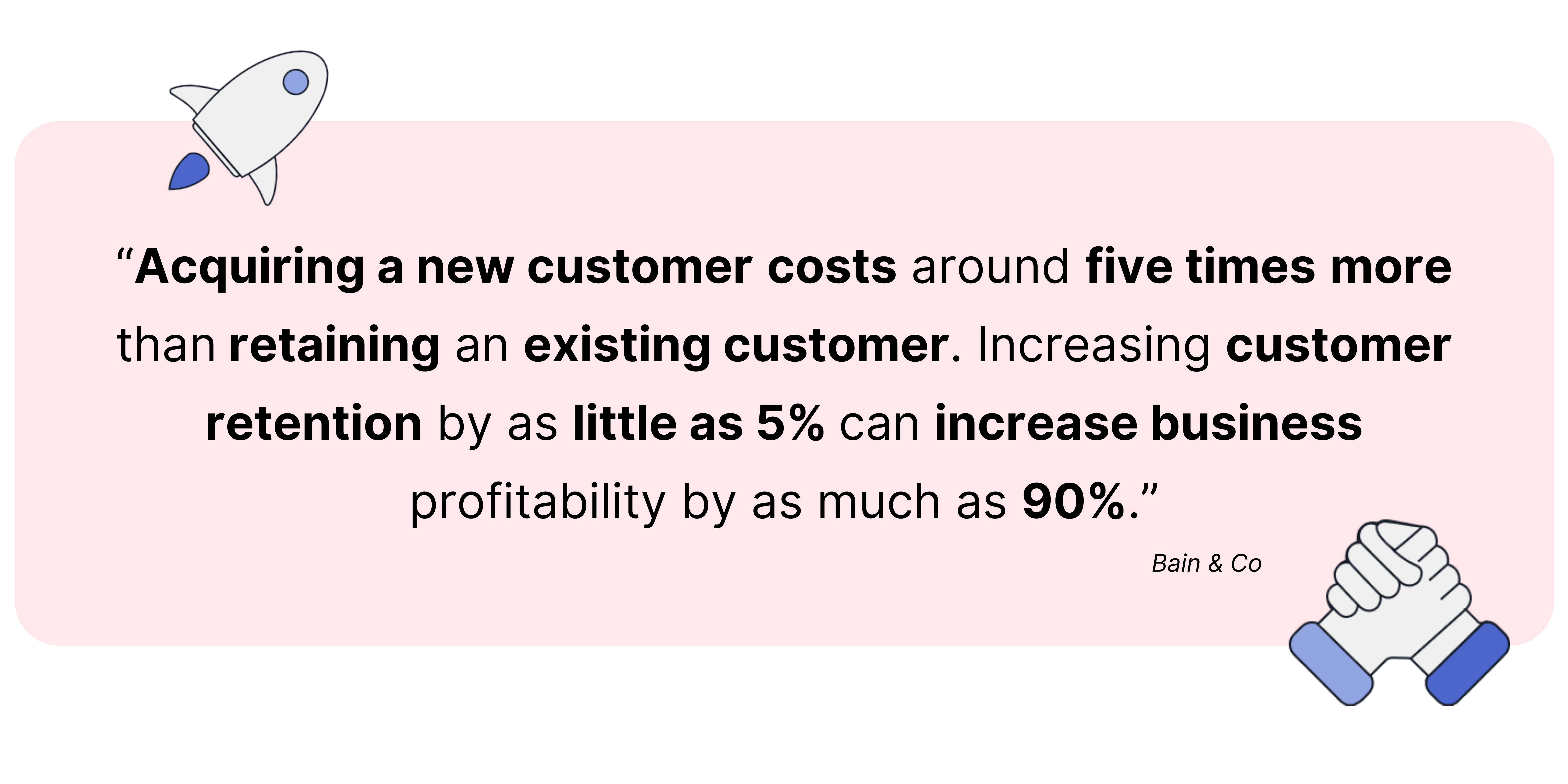 Graphic tile with a customer retention statistic with icons. 